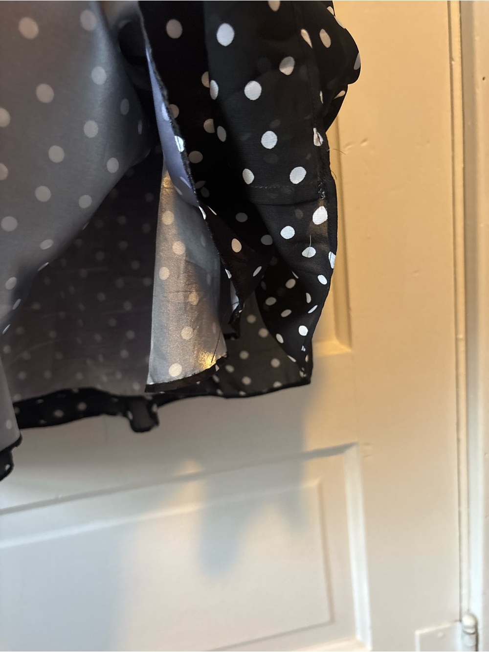 White House Black Market Black One-Shoulder Polka Dot Dress - Picture 6 of 7